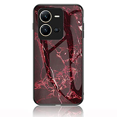 Funda Bumper Silicona Gel Espejo Patron de Moda Carcasa para Vivo V25e Rojo