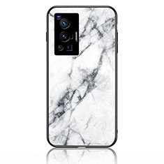 Funda Bumper Silicona Gel Espejo Patron de Moda Carcasa para Vivo X70 Pro 5G Blanco