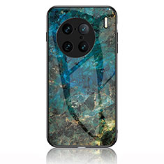 Funda Bumper Silicona Gel Espejo Patron de Moda Carcasa para Vivo X90 Pro+ Plus 5G Azul