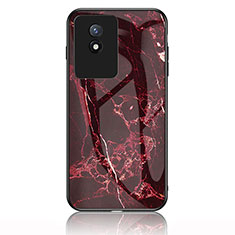 Funda Bumper Silicona Gel Espejo Patron de Moda Carcasa para Vivo Y02 Rojo