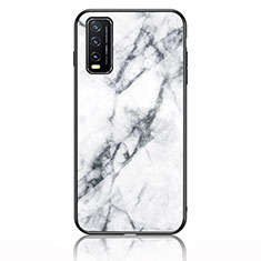 Funda Bumper Silicona Gel Espejo Patron de Moda Carcasa para Vivo Y12G Blanco