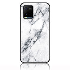 Funda Bumper Silicona Gel Espejo Patron de Moda Carcasa para Vivo Y21 Blanco