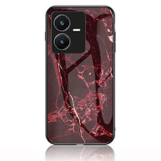 Funda Bumper Silicona Gel Espejo Patron de Moda Carcasa para Vivo Y22s Rojo