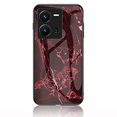 Funda Bumper Silicona Gel Espejo Patron de Moda Carcasa para Vivo Y35 4G Rojo