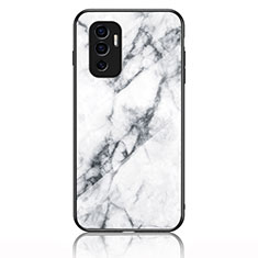 Funda Bumper Silicona Gel Espejo Patron de Moda Carcasa para Vivo Y75 4G Blanco