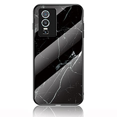 Funda Bumper Silicona Gel Espejo Patron de Moda Carcasa para Vivo Y76 5G Negro