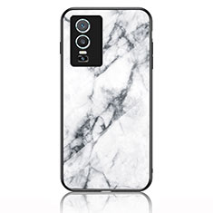 Funda Bumper Silicona Gel Espejo Patron de Moda Carcasa para Vivo Y76s 5G Blanco