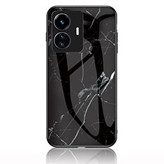 Funda Bumper Silicona Gel Espejo Patron de Moda Carcasa para Vivo Y77 5G Negro