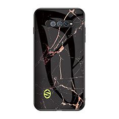 Funda Bumper Silicona Gel Espejo Patron de Moda Carcasa para Xiaomi Black Shark 4S Pro 5G Oro y Negro