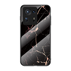 Funda Bumper Silicona Gel Espejo Patron de Moda Carcasa para Xiaomi Mi Mix 4 5G Oro y Negro