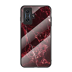 Funda Bumper Silicona Gel Espejo Patron de Moda Carcasa para Xiaomi Poco F4 GT 5G Rojo