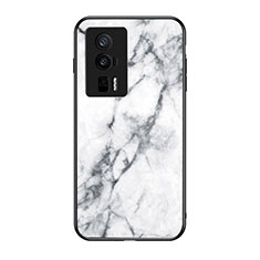 Funda Bumper Silicona Gel Espejo Patron de Moda Carcasa para Xiaomi Poco F5 Pro 5G Blanco