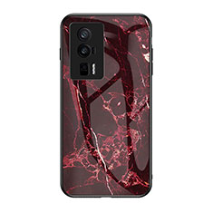 Funda Bumper Silicona Gel Espejo Patron de Moda Carcasa para Xiaomi Poco F5 Pro 5G Rojo