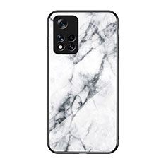 Funda Bumper Silicona Gel Espejo Patron de Moda Carcasa para Xiaomi Poco M4 Pro 5G Blanco