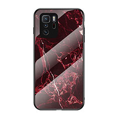 Funda Bumper Silicona Gel Espejo Patron de Moda Carcasa para Xiaomi Poco X3 GT 5G Rojo