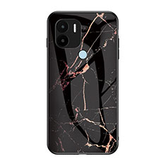 Funda Bumper Silicona Gel Espejo Patron de Moda Carcasa para Xiaomi Redmi A1 Plus Oro y Negro