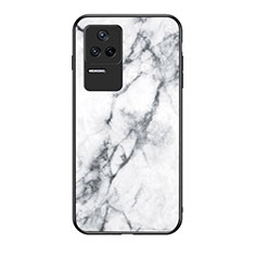 Funda Bumper Silicona Gel Espejo Patron de Moda Carcasa para Xiaomi Redmi K40S 5G Blanco