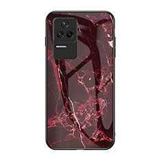 Funda Bumper Silicona Gel Espejo Patron de Moda Carcasa para Xiaomi Redmi K40S 5G Rojo