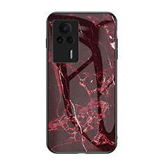 Funda Bumper Silicona Gel Espejo Patron de Moda Carcasa para Xiaomi Redmi K60E 5G Rojo