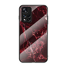 Funda Bumper Silicona Gel Espejo Patron de Moda Carcasa para Xiaomi Redmi Note 11 Pro+ Plus 5G Rojo