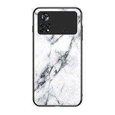 Funda Bumper Silicona Gel Espejo Patron de Moda Carcasa para Xiaomi Redmi Note 11E Pro 5G Blanco