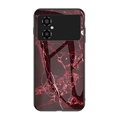 Funda Bumper Silicona Gel Espejo Patron de Moda Carcasa para Xiaomi Redmi Note 11R 5G Rojo