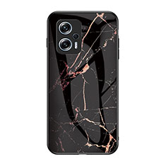 Funda Bumper Silicona Gel Espejo Patron de Moda Carcasa para Xiaomi Redmi Note 11T Pro 5G Oro y Negro