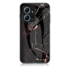 Funda Bumper Silicona Gel Espejo Patron de Moda Carcasa para Xiaomi Redmi Note 12 4G Oro y Negro