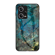 Funda Bumper Silicona Gel Espejo Patron de Moda Carcasa para Xiaomi Redmi Note 12 Pro 5G Azul