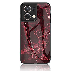 Funda Bumper Silicona Gel Espejo Patron de Moda Carcasa para Xiaomi Redmi Note 13 5G Rojo