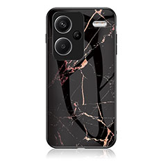 Funda Bumper Silicona Gel Espejo Patron de Moda Carcasa para Xiaomi Redmi Note 13 Pro+ Plus 5G Oro y Negro