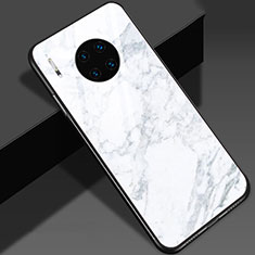 Funda Bumper Silicona Gel Espejo Patron de Moda Carcasa S01 para Huawei Mate 30 Blanco