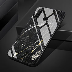 Funda Bumper Silicona Gel Espejo Patron de Moda Carcasa S01 para Huawei P30 Lite XL Gris Oscuro