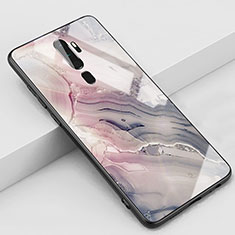 Funda Bumper Silicona Gel Espejo Patron de Moda Carcasa S01 para Oppo A11X Gris