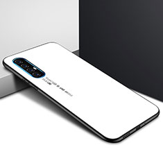 Funda Bumper Silicona Gel Espejo Patron de Moda Carcasa S01 para Oppo Find X2 Neo Blanco