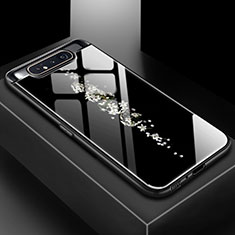Funda Bumper Silicona Gel Espejo Patron de Moda Carcasa S01 para Samsung Galaxy A80 Negro