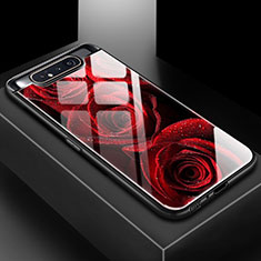 Funda Bumper Silicona Gel Espejo Patron de Moda Carcasa S01 para Samsung Galaxy A90 4G Rojo