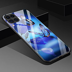Funda Bumper Silicona Gel Espejo Patron de Moda Carcasa S02 para Huawei Nova 6 SE Azul
