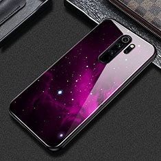 Funda Bumper Silicona Gel Espejo Patron de Moda Carcasa S02 para Xiaomi Redmi Note 8 Pro Morado