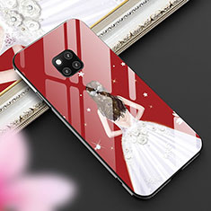 Funda Bumper Silicona Gel Espejo Vestido de Novia Carcasa para Huawei Mate 20 Pro Rojo