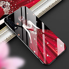 Funda Bumper Silicona Gel Espejo Vestido de Novia Carcasa para Huawei P30 Rojo