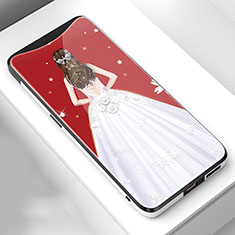 Funda Bumper Silicona Gel Espejo Vestido de Novia Carcasa para Oppo Find X Blanco