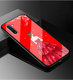 Funda Bumper Silicona Gel Espejo Vestido de Novia Carcasa para Samsung Galaxy Note 10 Plus Rojo