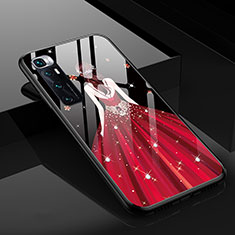 Funda Bumper Silicona Gel Espejo Vestido de Novia Carcasa para Xiaomi Mi 10 Ultra Rojo