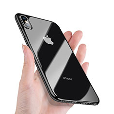 Funda Bumper Silicona Transparente Espejo 360 Grados C02 para Apple iPhone Xs Negro