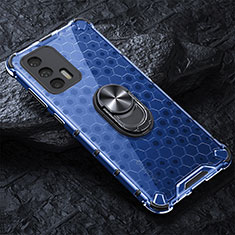 Funda Bumper Silicona Transparente Espejo 360 Grados con Magnetico Anillo de dedo Soporte AM1 para Realme GT Neo 2T 5G Azul