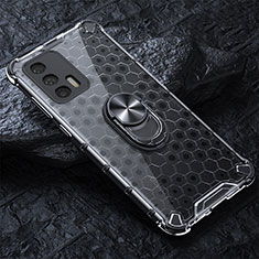 Funda Bumper Silicona Transparente Espejo 360 Grados con Magnetico Anillo de dedo Soporte AM1 para Realme GT Neo 5G Gris