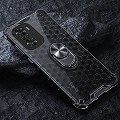 Funda Bumper Silicona Transparente Espejo 360 Grados con Magnetico Anillo de dedo Soporte AM1 para Xiaomi Mi 11i 5G Negro