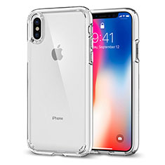 Funda Bumper Silicona Transparente Espejo 360 Grados para Apple iPhone X Claro