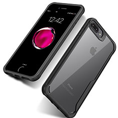 Funda Bumper Silicona Transparente Gel para Apple iPhone 7 Plus Negro